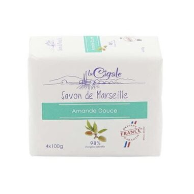 La Cigale Savon de Marseille Amande Douce 4x100g – Image 1